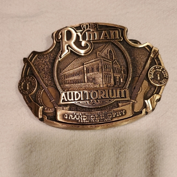 Ryman Vintage Solid Brass Commentrative Grand Old Opry Auditorium Belt Buckle - Picture 1 of 8